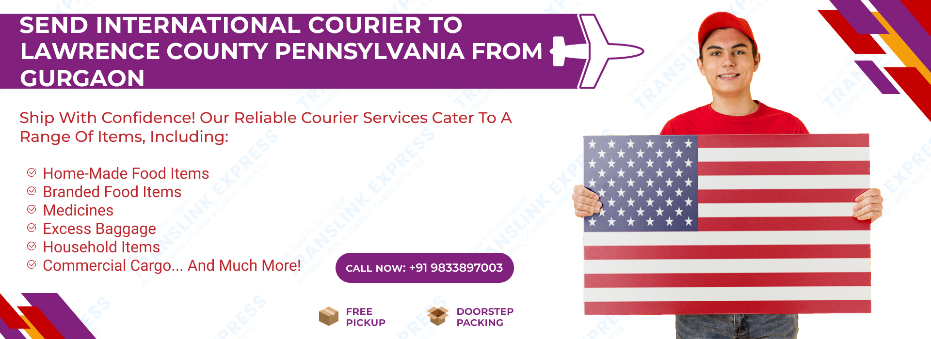 Courier to Lawrence County Pennsylvania From Gurgaon